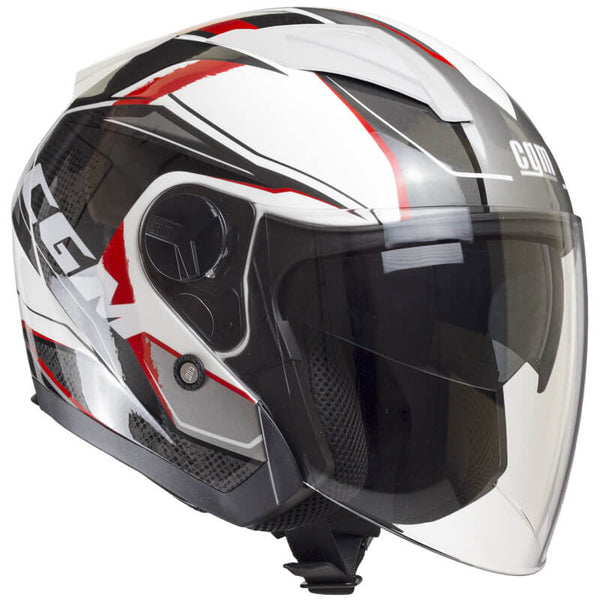 prezzo Casque Jet pour Scooter Visière Longue CGM Mayer 130X Rouge Différentes Tailles