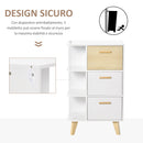 Mobile Multiuso 3 Cassetti 3 Ripiani 60x40x100 cm in Legno Bianco