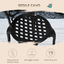 Set 3 Pezzi da Giardino con 2 Sedie e Tavolino in Vetro con Foro per Ombrellone in Alluminio Nero      