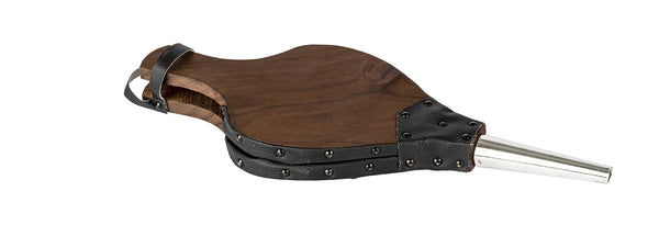 Mantice 39xØ16x3,5 cm in Legno e Pelle Sintetica Color Legno e Nero sconto