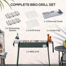 Barbecue a Carbone Carbonella 77x30x70 cm in Acciaio Verde Scuro