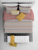 Copripiumino con Federe Stampato Athena Malindi Rosso Varie Misure