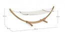 Amaca da Giardino 383x89x120h cm con Supporto di Legno in Tessuto Bianco