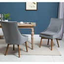 Set 2 Sedie Imbottite in Legno e Velluto  Grigio