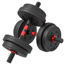 Set 2 Manubri Antiscivolo con 8 Dischi Pesi da 15 kg Totali con Connettore in Acciaio HDPE e Sabbia Nero      