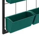 Orto Verticale da Parete a 3 Livelli 52x14x66 cm con 6 Vasi in Acciaio e Plastica Verde      