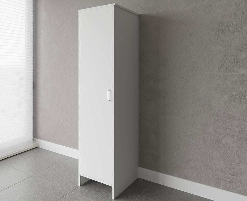 Mobile a Colonna Lavanderia da Esterno 46,5x49x182 cm in PVC Bianco