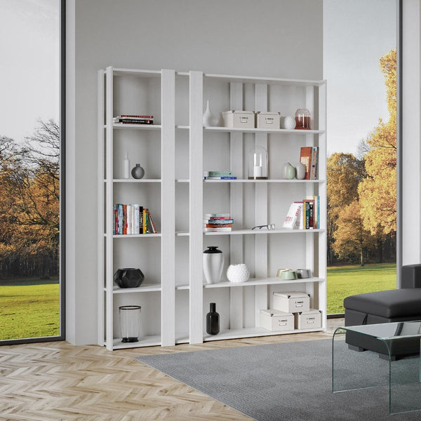 acquista Libreria Moderna 5 Ripiani 178x36x204 cm in nobilitato Bianco