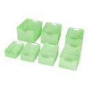 Set 7 Cassetti in poliestere verde chiaro rettangolare 