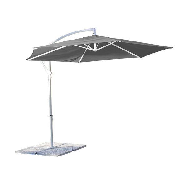 Parasol de Jardin Décentralisé Ø3 m Eris en Toile Gris Acier sconto