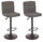 Lot de 2 tabourets réglables 41x50x94,5-115,5 cm Connor en simili cuir gris foncé vintage