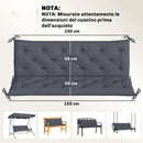 Cuscino per Dondolo da Giardino in Stile Capitonné 150x98x8 cm in Cotone e Poliestere Grigio Scuro      