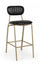 Tabouret de bar noir Addy recouvert de similicuir