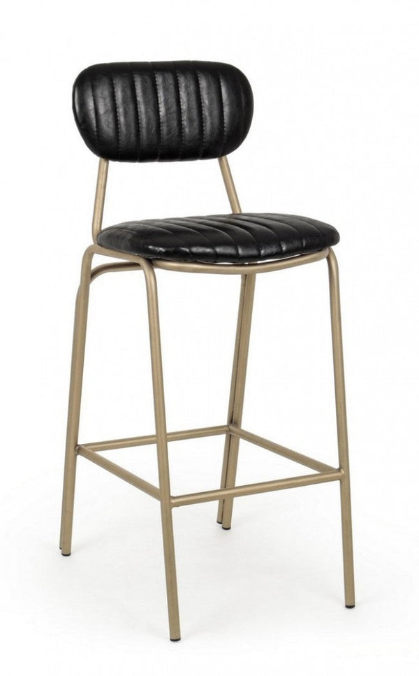 Tabouret de bar noir Addy recouvert de similicuir acquista