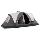 Tenda da Campeggio 450x215x180 cm 6 Posti con 2 Stanze Separate Grigio   