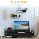 Mobile Porta TV con 2 Mensole 180x33,5x42 cm in Legno Nero