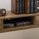 Tavolo Consolle Ingresso 120x29x79 cm in Truciolato e Acciaio Bronzo