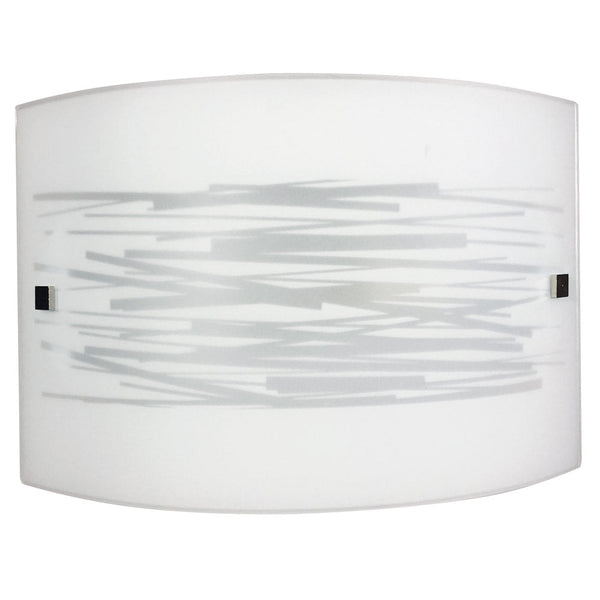 prezzo Applique 1xE27 Chrome Finitions Plaque de Verre Blanc Décoré E-Energy Lines Manuela