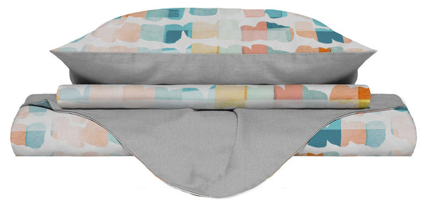 Housse de couette double avec impression sur le sac et les taies d'oreiller acquista