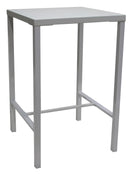 Tavolo Alto da Giardino 70x70xH110 cm in Metallo Utility Bianco