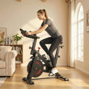 Cyclette 111,5x52,5x114,5 cm Stazionaria con APP Resistenza Magnetica 0-100% in Acciaio Nero      
