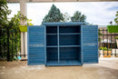 Armadio Porta Attrezzi da Giardino 3 Ripiani 87x47xH95 cm in Legno Cunninghamia  lanceolata Blu