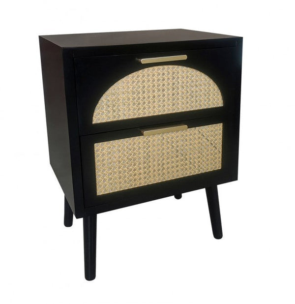 Commode Josine 2 tiroirs 45x30x60 cm en bois noir online