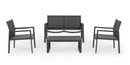 Set Tavolo e 3 Sedie da Giardino in Alluminio Antracite Antracite