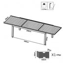 Tavolo Formentera 160/240x90x75 h cm in Alluminio Tortora