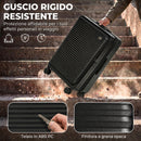 Valigia Rigida Grande 116 L 77x50x33 cm Espandibile con 4 Ruote e Lucchetto TSA in ABS Nero      