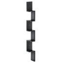 Libreria da Parete con Mensole in Legno MDF Nero 12x12x120 cm 