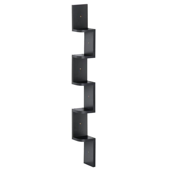 Bibliothèque murale avec étagères en bois MDF noir 12x12x120 cm prezzo