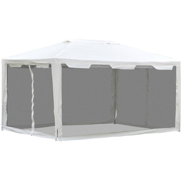 sconto Tonnelle en tissu PE avec moustiquaire blanche 4x3m