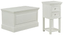 Set Comodino 2 Cassetti e Baule in Legno Nantes