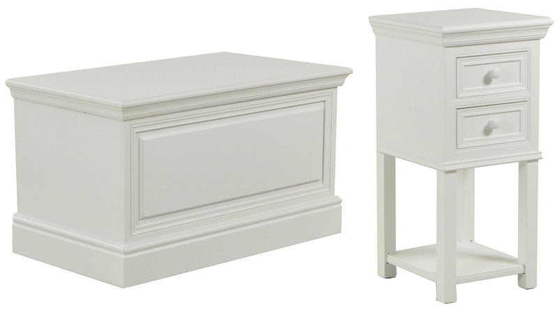 Set Comodino 2 Cassetti e Baule in Legno Nantes