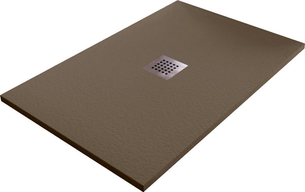 acquista Piatto Doccia in Pietra 80x120 cm Bonussi Ardesia Stone Central Marrone Seconda Scelta