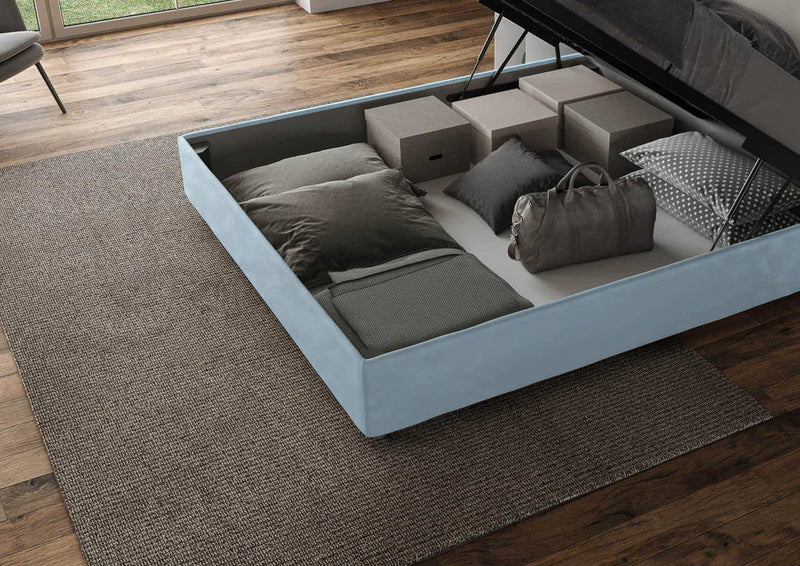 Letto Matrimoniale Francese Agueda Azzurro Varie Misure