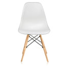 Set 4 Sedie con Stuttura in Legno e Seduta in Resina Luka Bianche