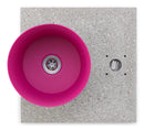 Base con Vaschetta per Fontane con Ghiera Piccola 40x40x5 cm in Cemento Belfer 42/BSE/4 Ciclamino