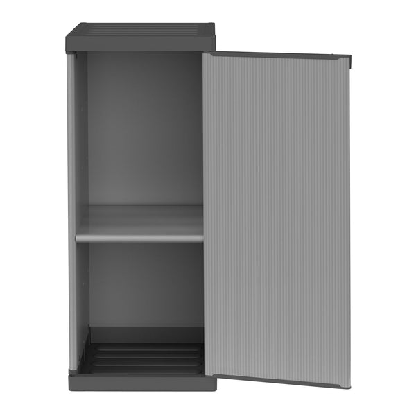 Armoire d'extérieur 34x39,5x85 cm 1 porte 2 étagères en résine grise acquista