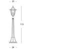 Lampada Palo per Giardino Piccolo Colore Nero per Esterno Linea Esagonale Sovil