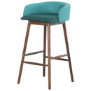 Sgabello con Schienale in Legno e Tessuto 57,5x54x95 cm  Oslo Verde
