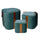 Lot de 3 Poufs de Rangement en Tissu Velours Vert Sauge