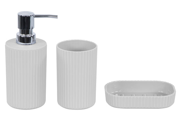 Set 3 Accessoires de Salle de Bain en Abs Blanc prezzo