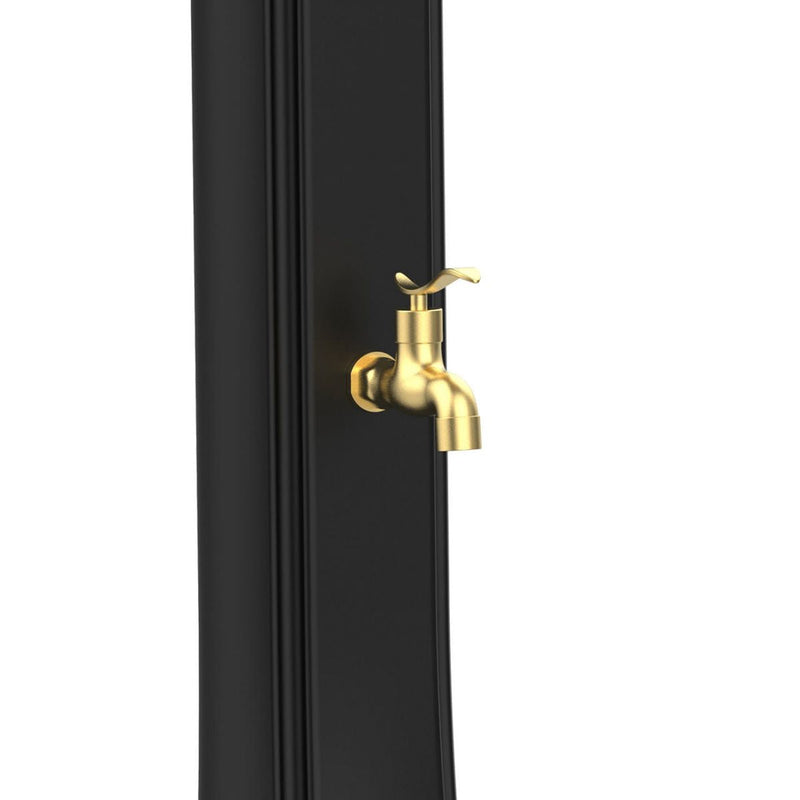 Doccia Solare da Giardino 40L Miscelatore e Lavapiedi Sined Sole XXL Nera/oro