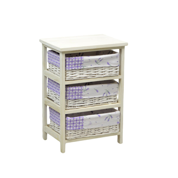 Commode Osier 3 Tiroirs 40x29H58cm Adami Lavande prezzo