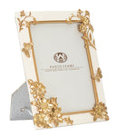 Cornice Flosh 20x2x25 cm in Poliresina e Vetro Crema e Oro