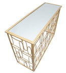 Console Bubbles 120x40x81 cm in Ferro e Specchio Oro e Argento