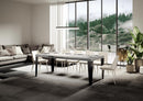  Tavolo Allungabile 140-244x90x77 cm Flame Bianco Frassino Telaio Antracite
