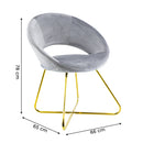 Set 2 Sedie Vintage 58x64x83 cm in Tessuto Effetto Velluto Greta Grigio